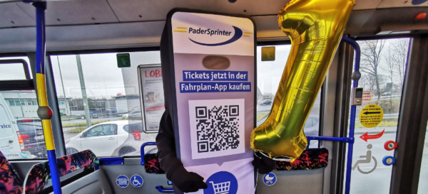 Jubiläum Online-Ticket und Ticketkauf über PaderSprinter Fahrplan-App