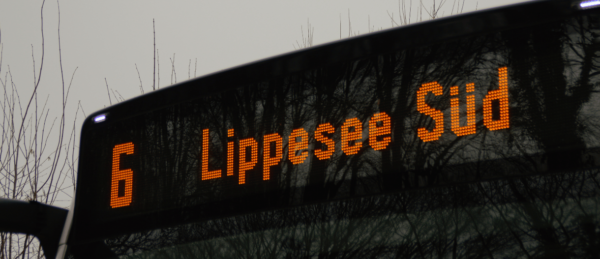 Linie 6 in Richtung "Lippesee Süd".