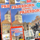 Das Panini-Sammelalbum "Paderborn sammelt Paderborn" vor einem Sitz in einem PaderSprinter-Bus