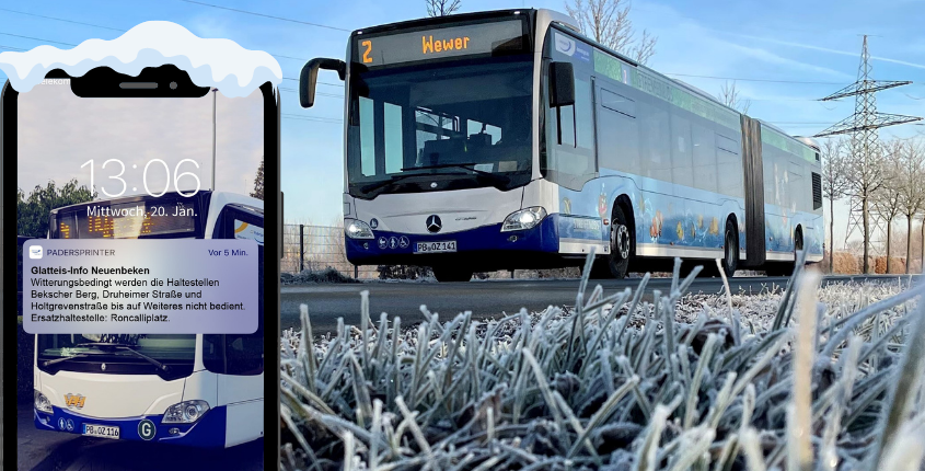 Push-Benachrichtigung Fahrplan-App Glatteis-Info