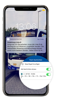 PaderSprinter Fahrplan-App, Push-Nachrichten