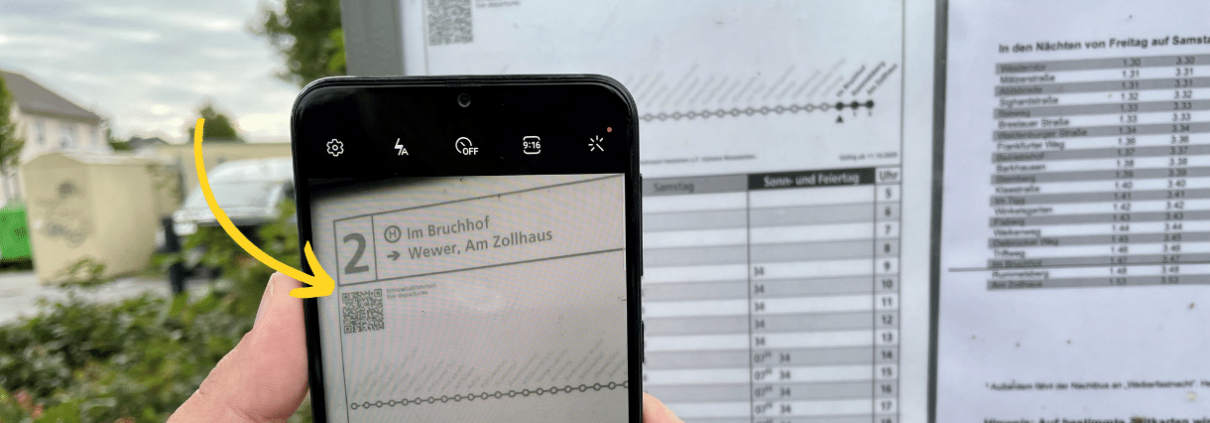 QR Code auf Aushangsfahrplänen