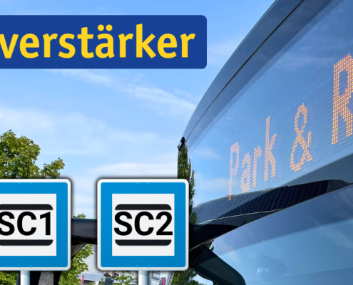Fußballverstärker-Fahrten. Park + Ride. Linie SC1 und SC2